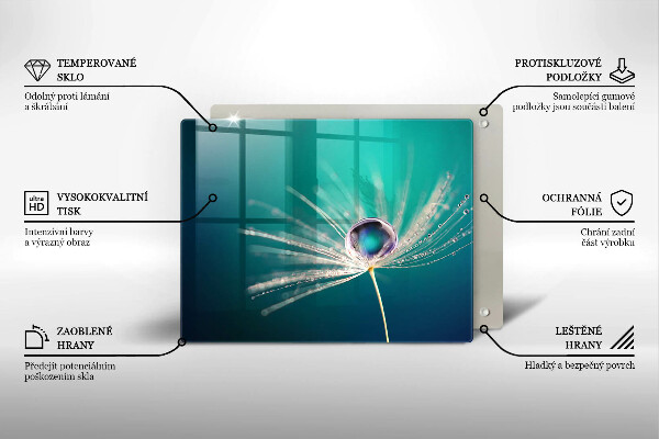 Steklena podloga za rezanje Rosa na regratu