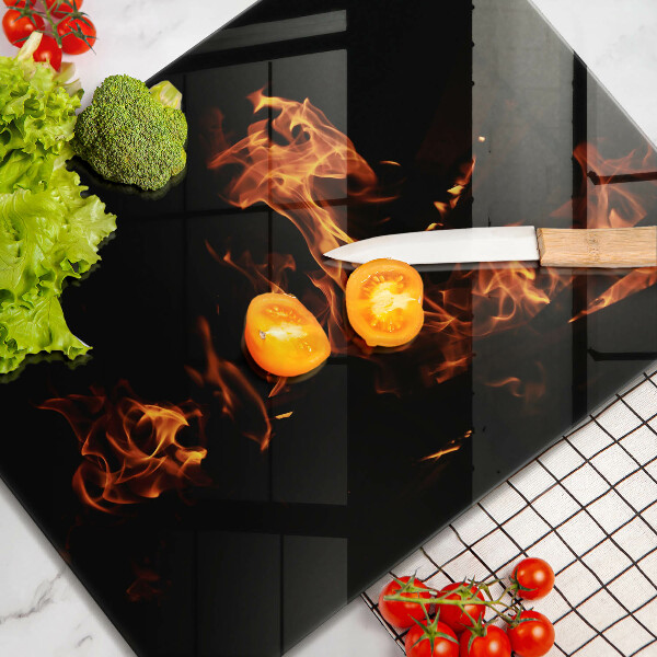 Steklena podloga za rezanje Prižgi živi plamen