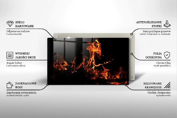 Steklena podloga za rezanje Prižgi živi plamen