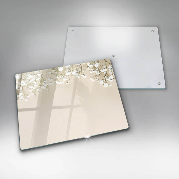 Steklena podloga za rezanje Boho rože iz mavca