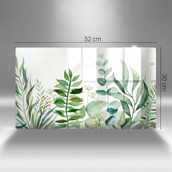 Steklena podloga za rezanje Ilustracija rastlinskih listov