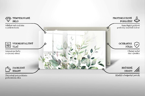 Steklena podloga za rezanje Akvarelne rastline