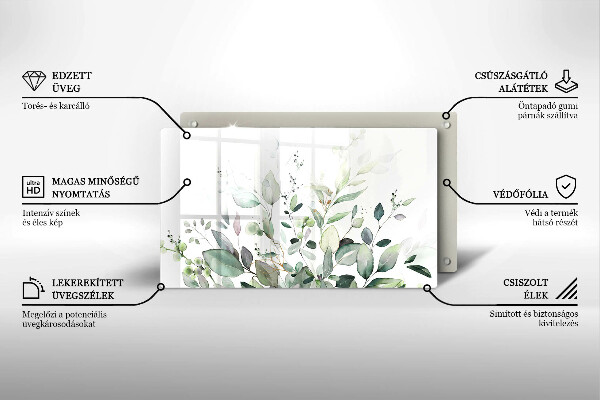 Steklena podloga za rezanje Akvarelne rastline