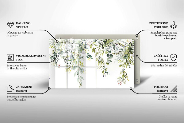 Steklena podloga za rezanje Okrasni listi in cvetovi