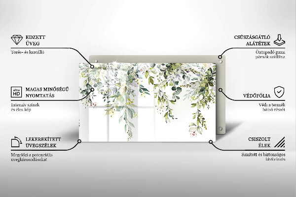Steklena podloga za rezanje Okrasni listi in cvetovi
