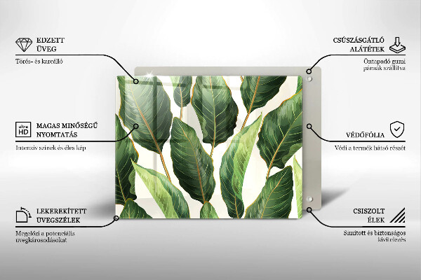 Steklena podloga za rezanje Bananini listi