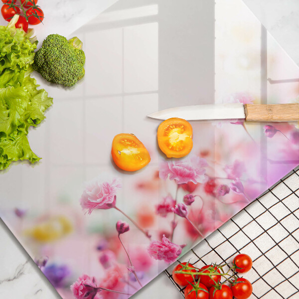 Steklena podloga za rezanje Cvetlični travnik