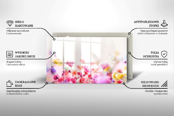 Steklena podloga za rezanje Cvetlični travnik