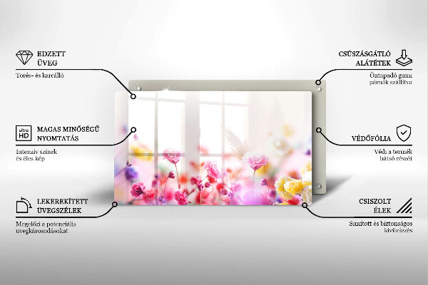 Steklena podloga za rezanje Cvetlični travnik