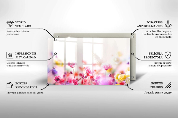 Steklena podloga za rezanje Cvetlični travnik