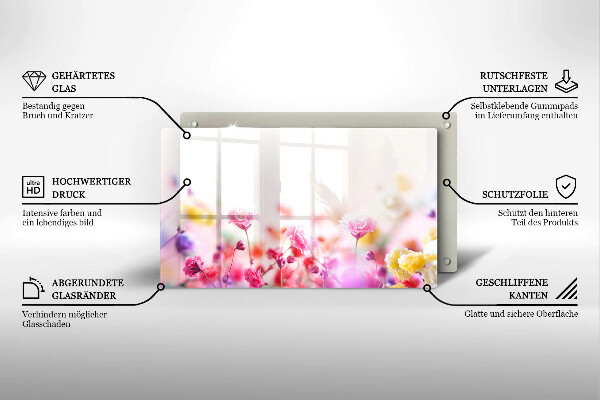 Steklena podloga za rezanje Cvetlični travnik