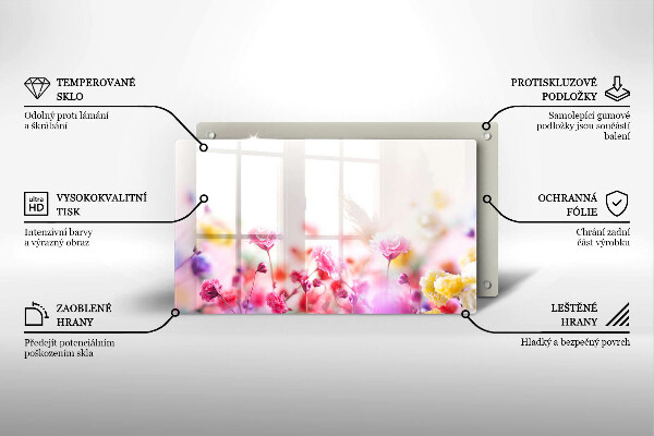 Steklena podloga za rezanje Cvetlični travnik