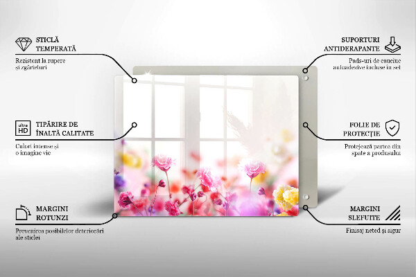 Steklena podloga za rezanje Cvetlični travnik