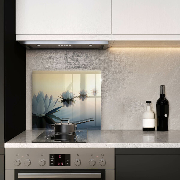 Steklena podloga za rezanje Cvetovi lilije na vodi