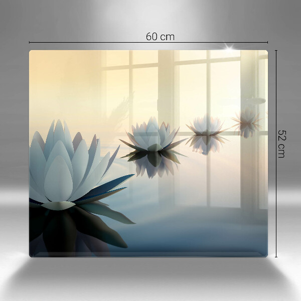 Steklena podloga za rezanje Cvetovi lilije na vodi