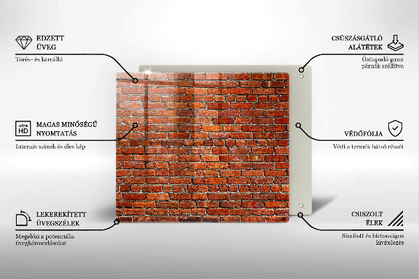 Steklena podloga za rezanje Stena iz opečne stene