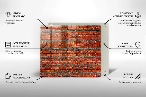 Steklena podloga za rezanje Stena iz opečne stene