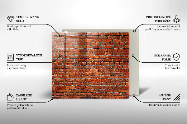 Steklena podloga za rezanje Stena iz opečne stene