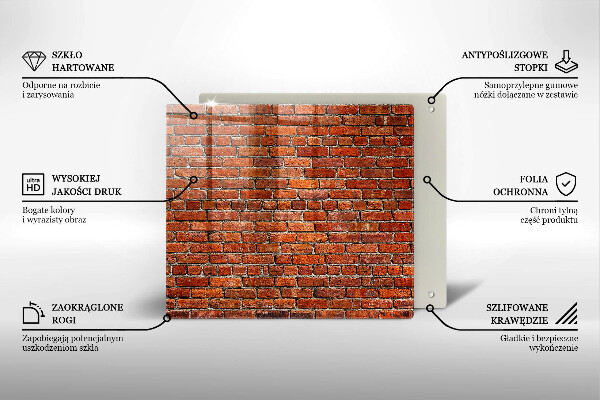 Steklena podloga za rezanje Stena iz opečne stene