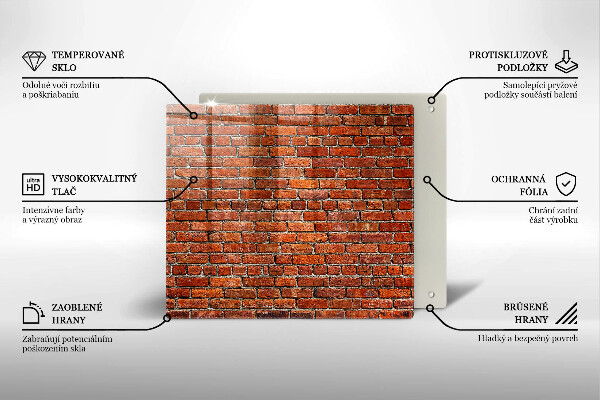 Steklena podloga za rezanje Stena iz opečne stene