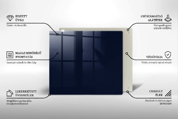 Steklena podloga za rezanje mornarsko modra