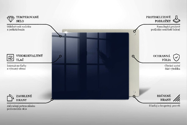 Steklena podloga za rezanje mornarsko modra