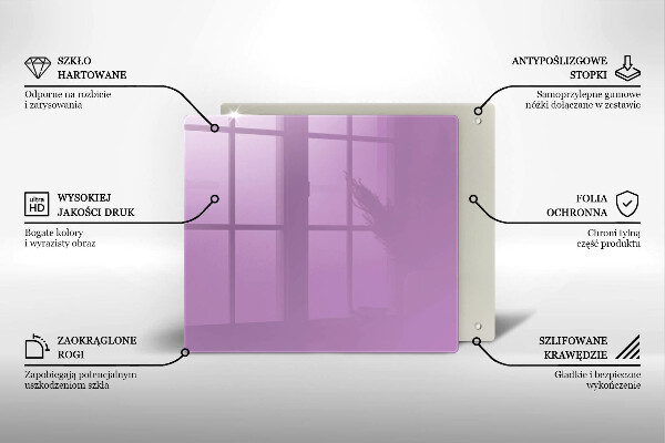 Steklena podloga za rezanje Vijolična barva