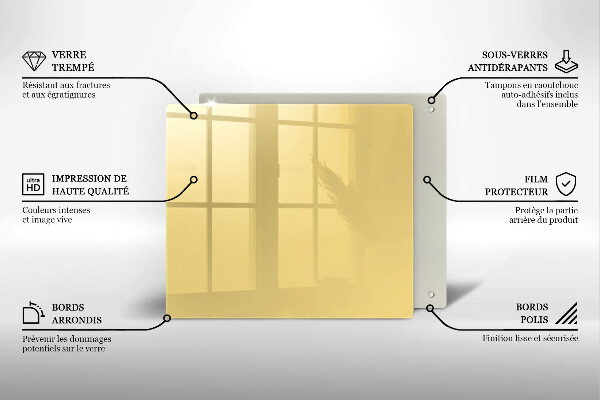 Steklena podloga za rezanje Rumena