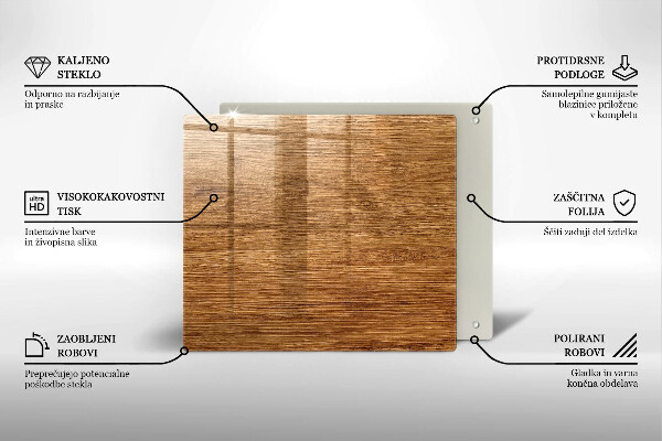 Steklena podloga za rezanje Tekstura lesene plošče