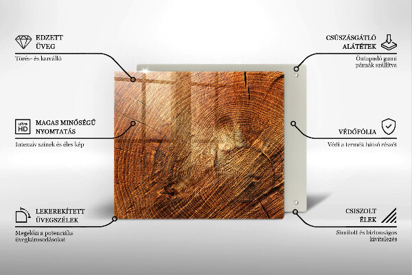 Steklena podloga za rezanje Lesno zrno drevesa