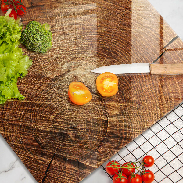 Steklena podloga za rezanje Lesno zrno drevesa