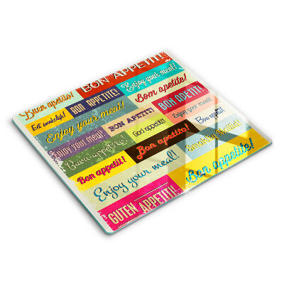 Steklena podloga za rezanje Podnapisi Bon appetit jeziki