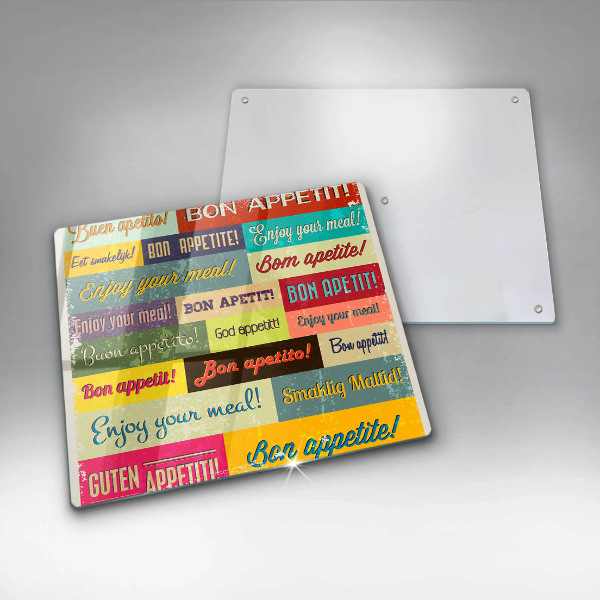 Steklena podloga za rezanje Podnapisi Bon appetit jeziki