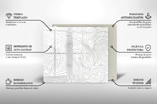 Steklena podloga za rezanje Abstraktne oblike