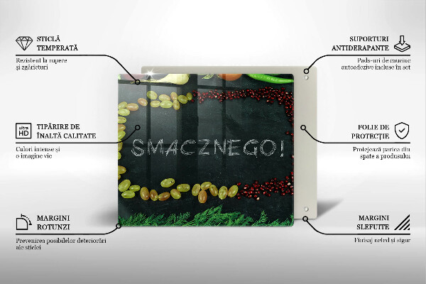 Steklena podloga za rezanje Napis Bon appetit!