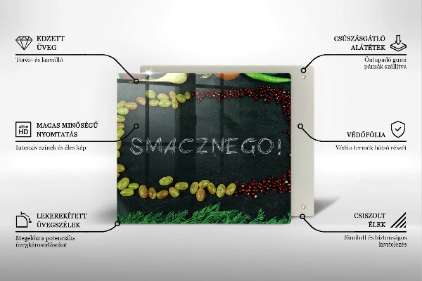 Steklena podloga za rezanje Napis Bon appetit!