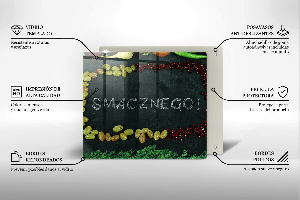 Steklena podloga za rezanje Napis Bon appetit!