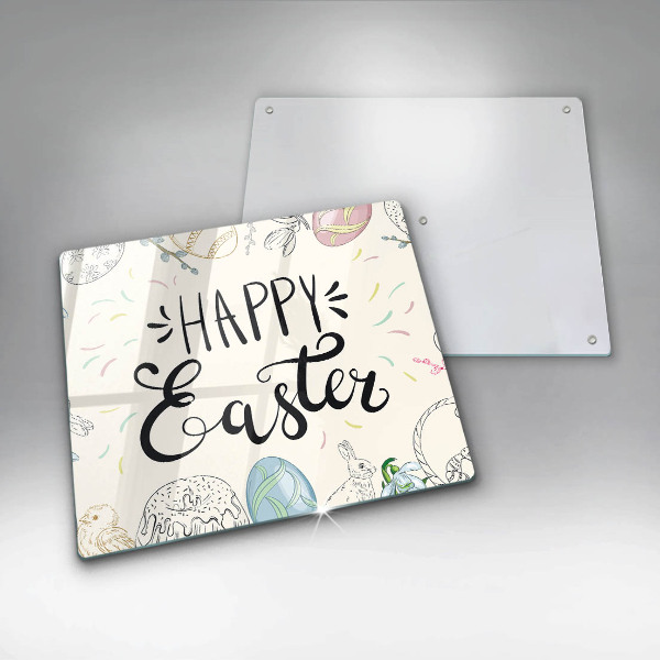 Steklena podloga za rezanje Happy Easter