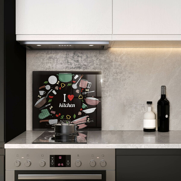 Steklena podloga za rezanje Ilustracija Obožujem kuhinjo