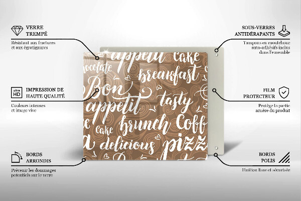 Steklena podloga za rezanje Bon appetit podnapisi