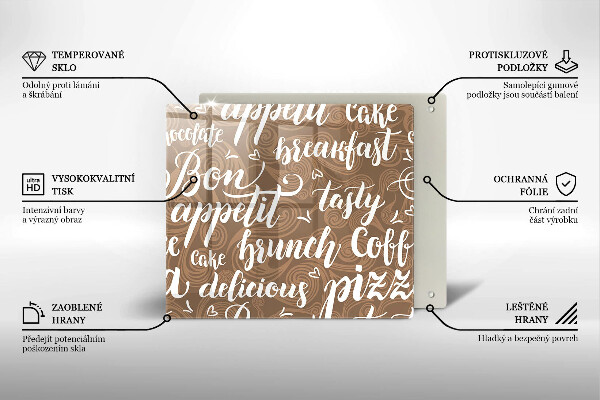 Steklena podloga za rezanje Bon appetit podnapisi