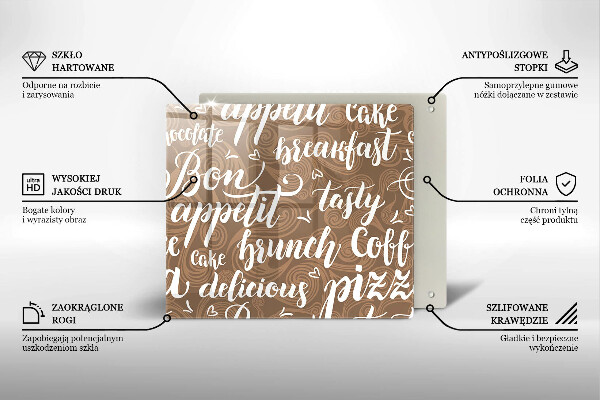 Steklena podloga za rezanje Bon appetit podnapisi