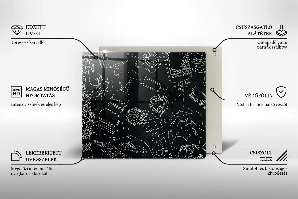 Steklena podloga za rezanje Kuhinjski dodatki