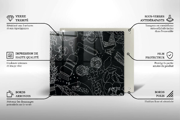 Steklena podloga za rezanje Kuhinjski dodatki