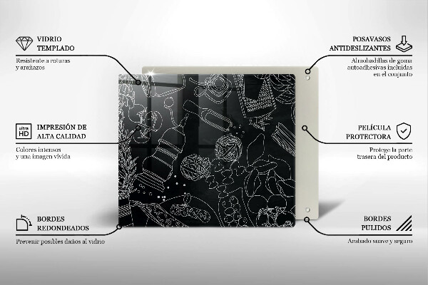 Steklena podloga za rezanje Kuhinjski dodatki