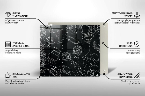 Steklena podloga za rezanje Kuhinjski dodatki