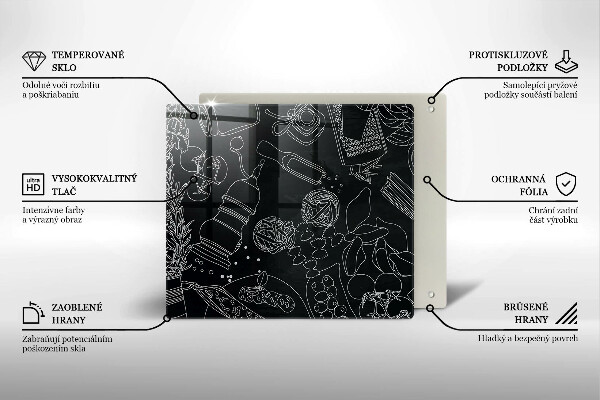 Steklena podloga za rezanje Kuhinjski dodatki