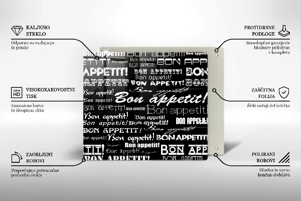 Steklena podloga za rezanje Bon appetit