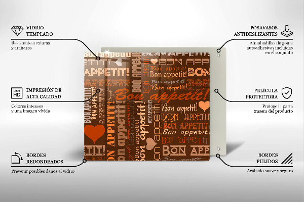Steklena podloga za rezanje Bon appetit podnapisi
