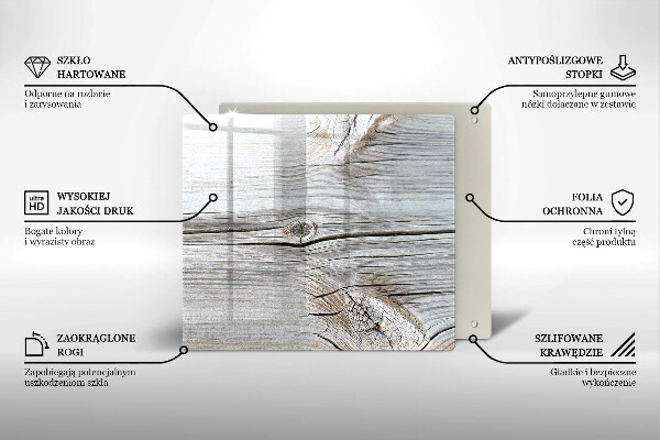 Steklena podloga za rezanje Svetla lesena struktura
